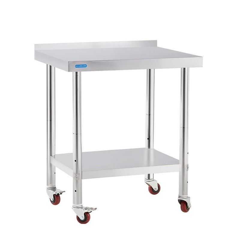 Stainless Steel Prep Work Table 24x30 w/ Backsplash Wheels Adjustable Shelf8