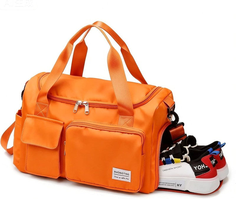 Women Gym Duffle Bag Travel Weekender Carry On w/ Shoe Compartment2