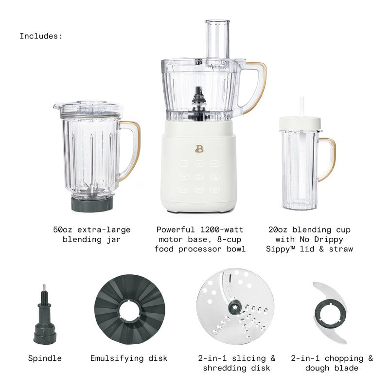 3-In-1 Kitchen System, Blender, Food Processor & Personal Blender, White Icing b11
