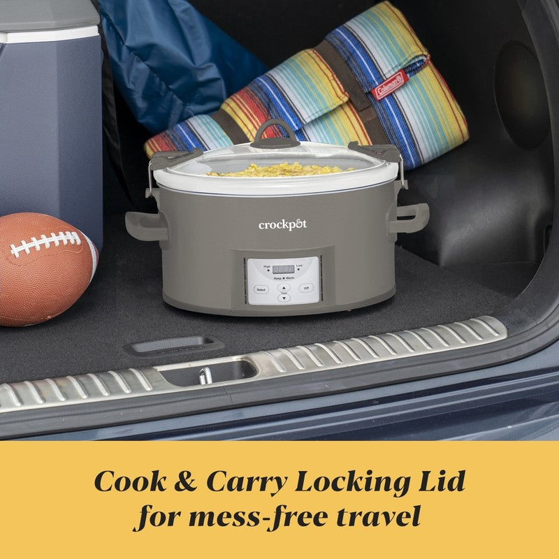 Programmable 7-Quart Cook and Carry Slow Cooker, Grey3