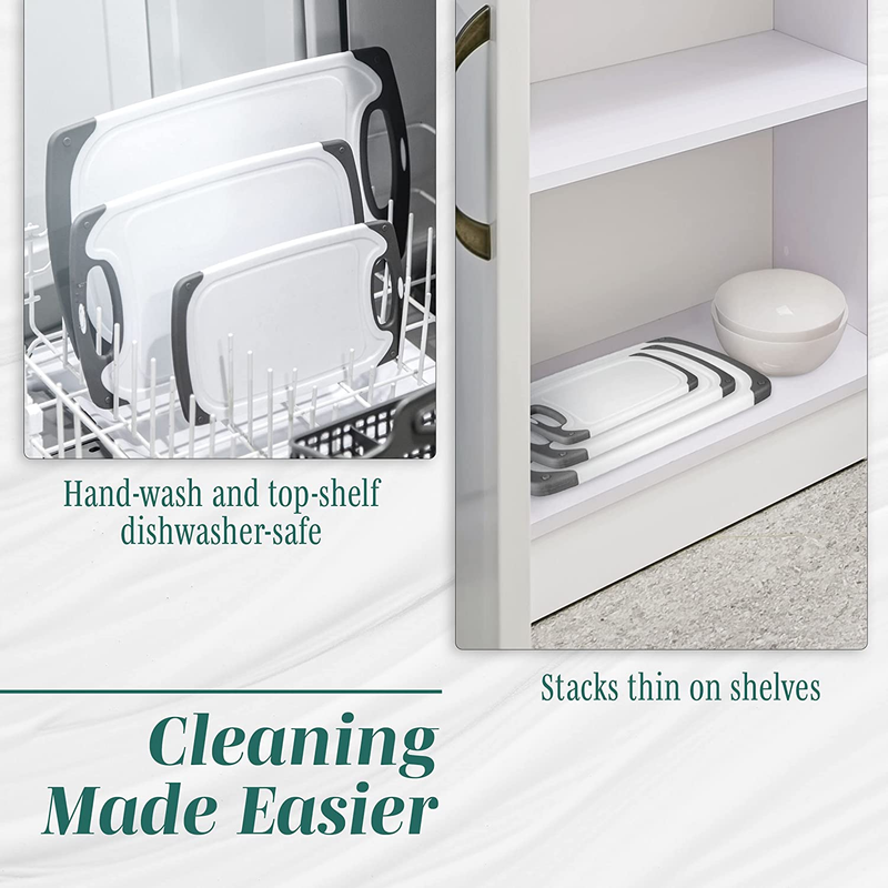Cutting Boards for Kitchen - Bpa-Free Chopping Board - Different Sizes & Non Sli4