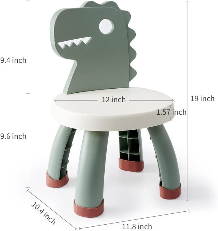 Toddler Dino Chair Plastic Kids Chair Ergonomic Step Stool Indoor Outdoor Green2