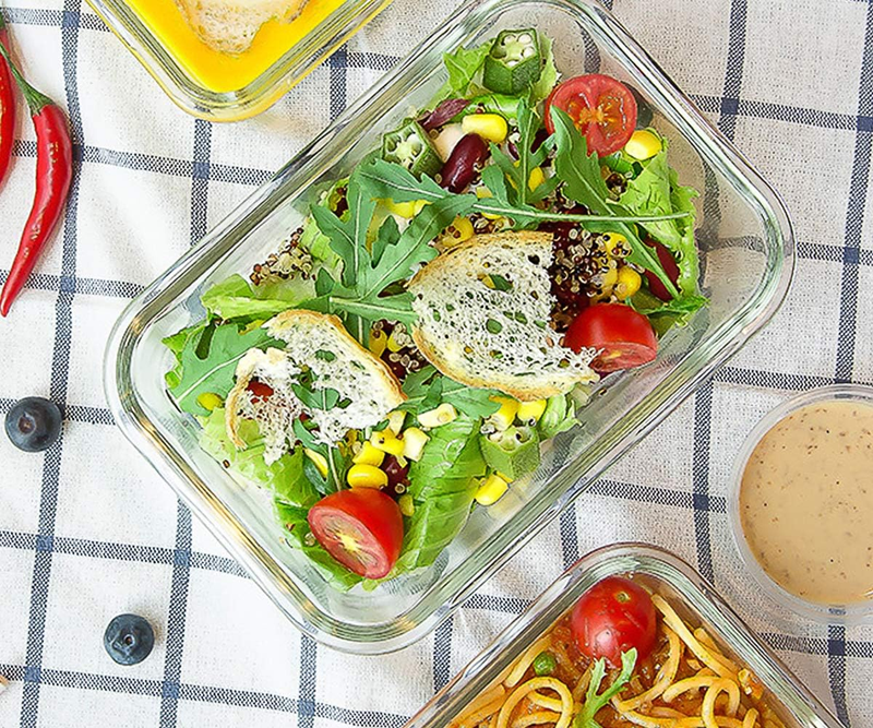 8 Pack 30oz Glass Meal Prep Containers Airtight Lids White6