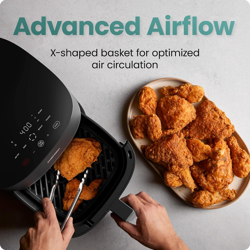 Turbox 4-in-1 Air Fryer, 5Qt, Air Fry/Bake/Reheat/Frozen, Digital Touch, Gray3