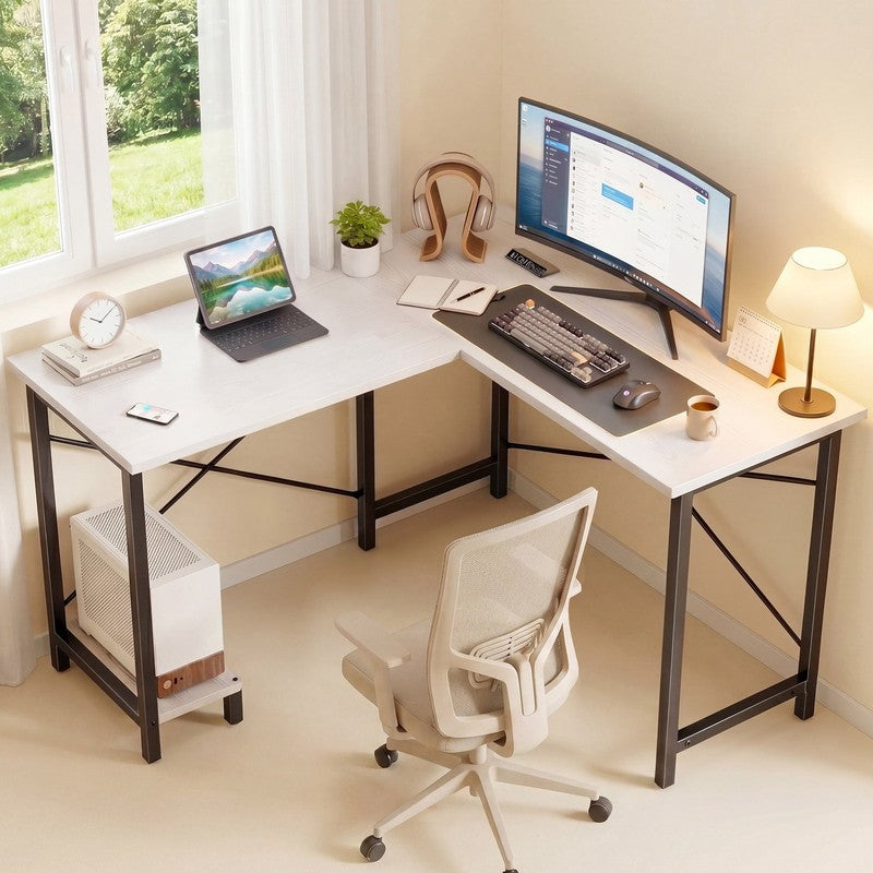 50 Inch L Shaped Desk - Computer Desk Corner Desks Gaming Desk PC Table with CPU1