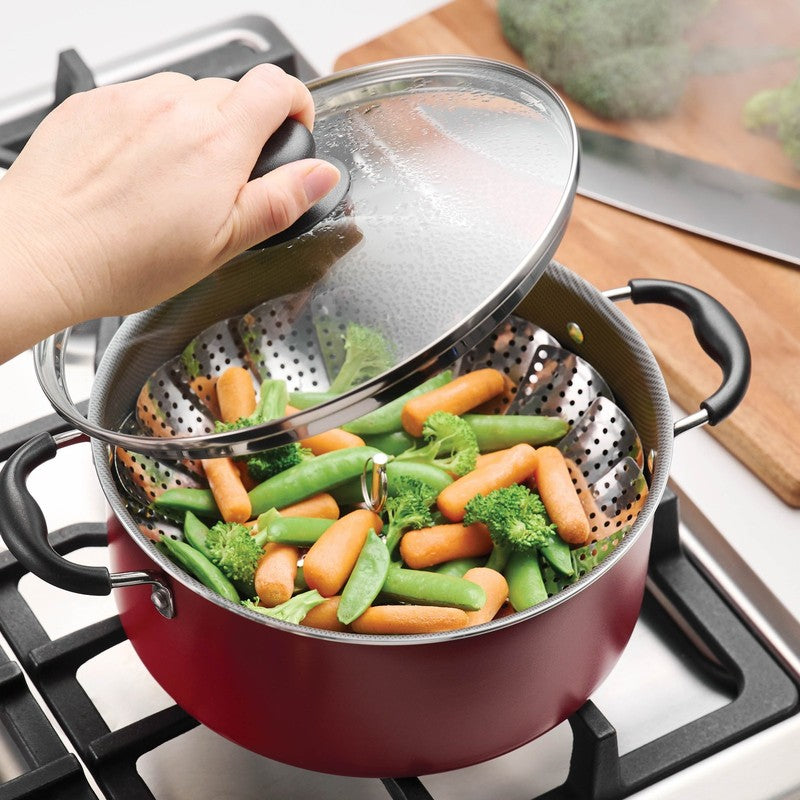 Primaware 18 Piece Non-Stick Cookware Set, Red7