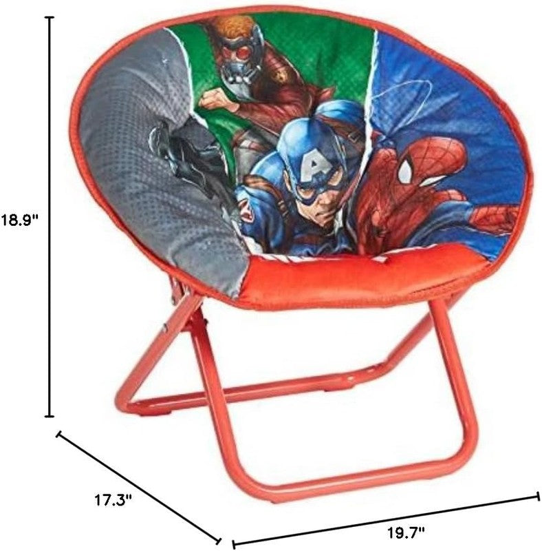 Avengers Toddler 19” Folding Saucer Chair with Cushion, Metal, Ages 3+7