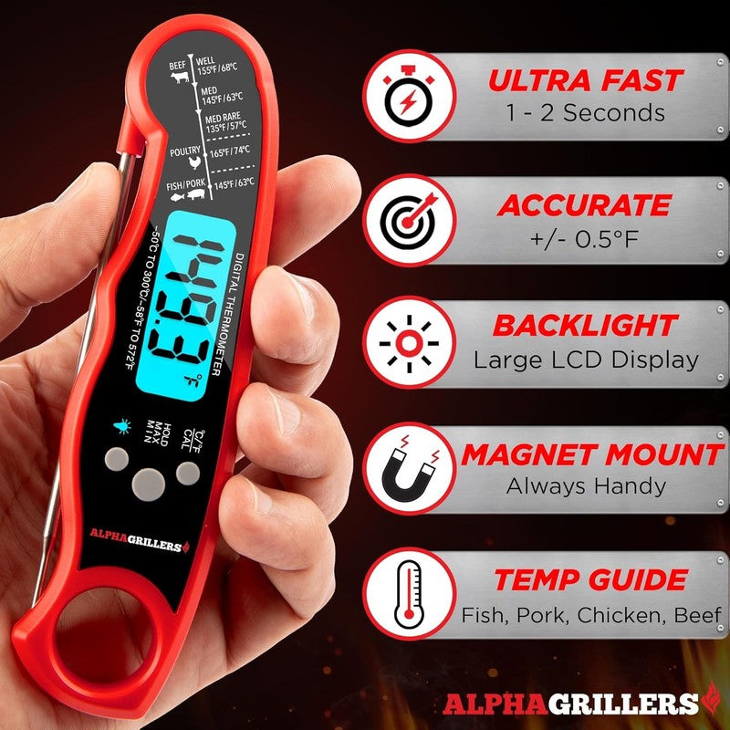 Meat Thermometer Digital   Instant Read Food Thermometer for Cooking and Grillin1
