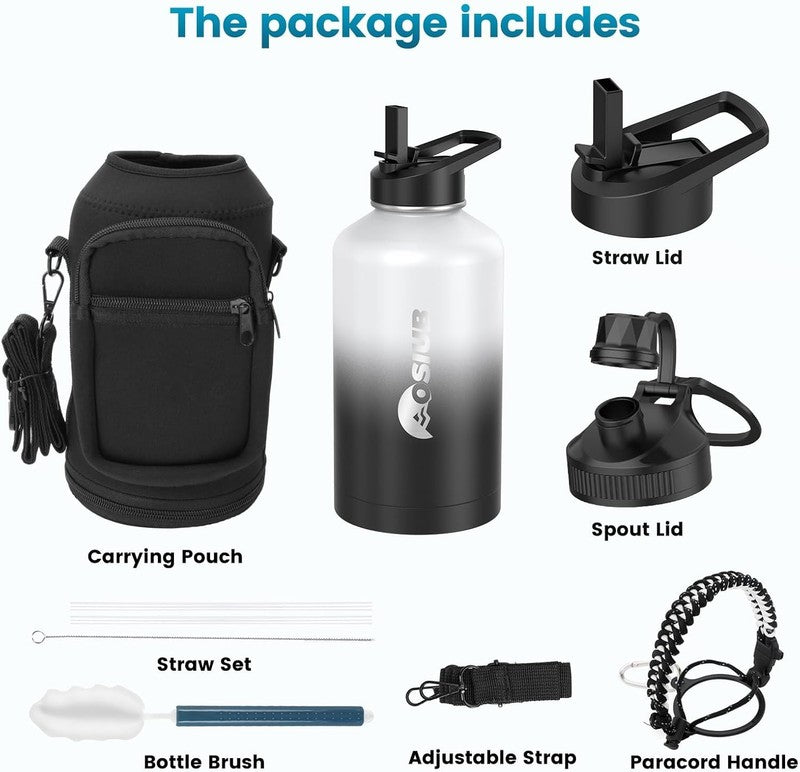 64oz Insulated Water Bottle Dark Gray   Triple Wall Vacuum, Leakproof, BPA Free5