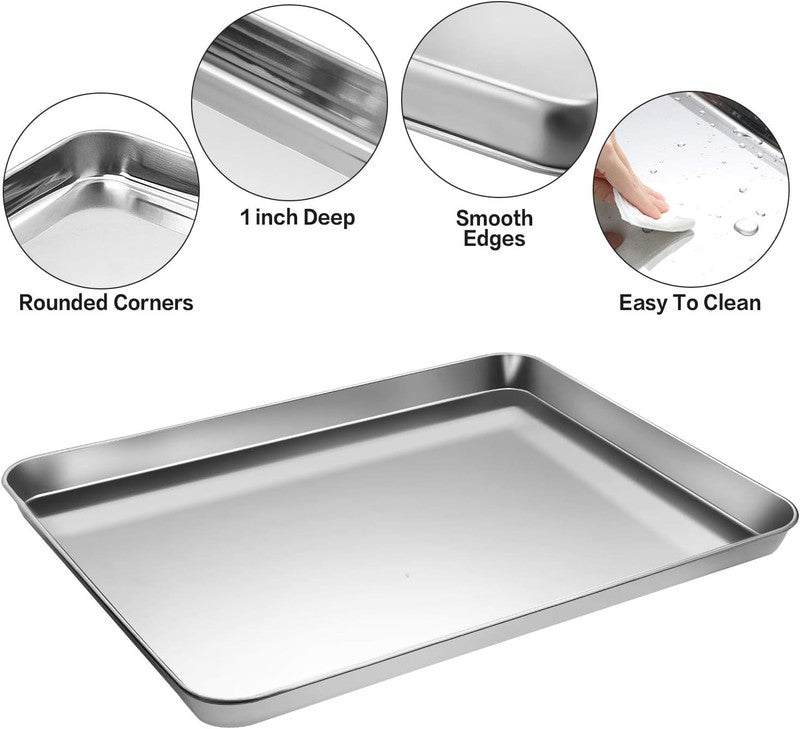 Stainless Steel Baking Sheet Tray Cooling Rack with Silicone Baking Mat Set, Coo2