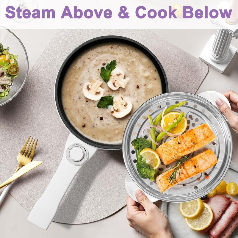 Electric Hot Pot 1.5L Steamer Non Stick Sauté Pan Noodle Cooker Power Control3