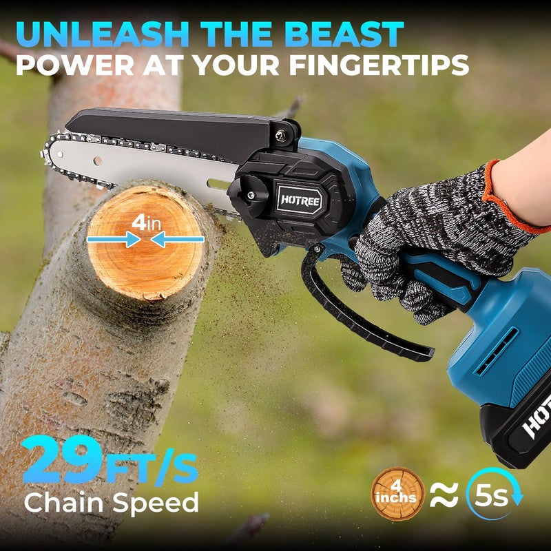 2 in 1 Cordless Pole Saw, 6-Inch Pole Chainsaw Mini Handheld Chainsaw, 15 Ft Ext2