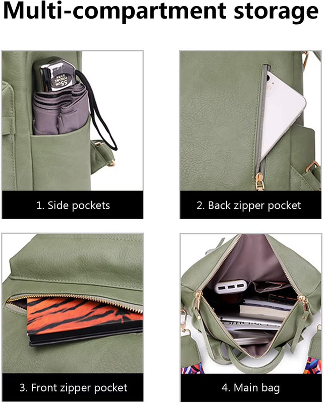 Women Backpack Purse Convertible Shoulder Satchel School Bag3