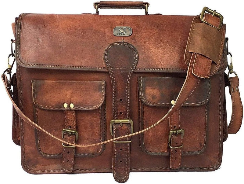 Leather Messenger Bag for Men, 18 Inch Laptop Crossbody, Handmade Leather Should1