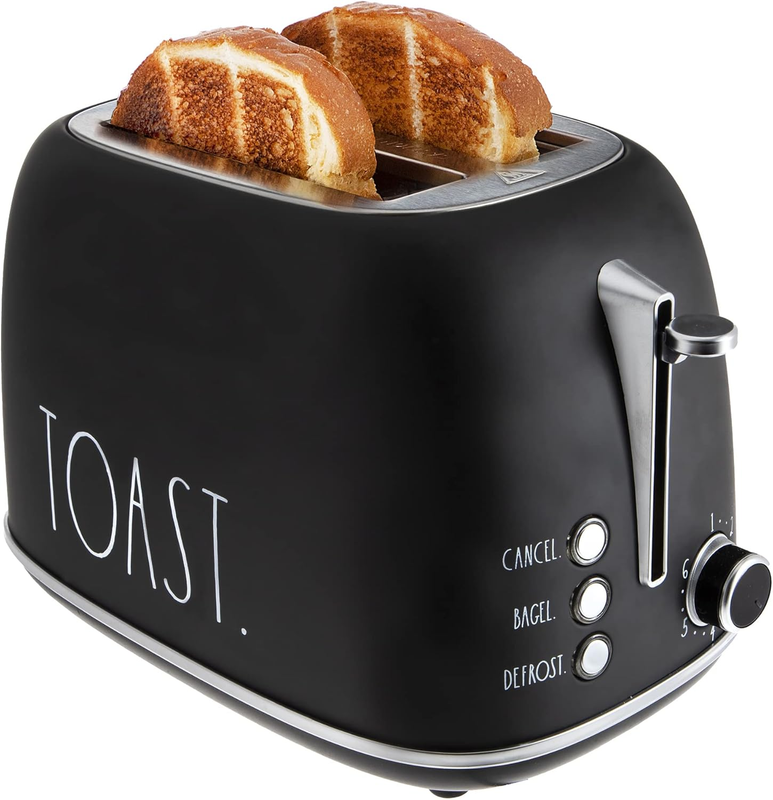 Retro 2 Slice Stainless Steel Toaster Wide Slot 6 Browning Bagel Cancel Black10