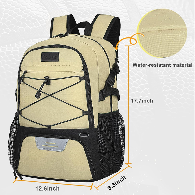 Soccer Basketball Backpack w/ Ball & Shoe Compartment Sports Travel Bag1