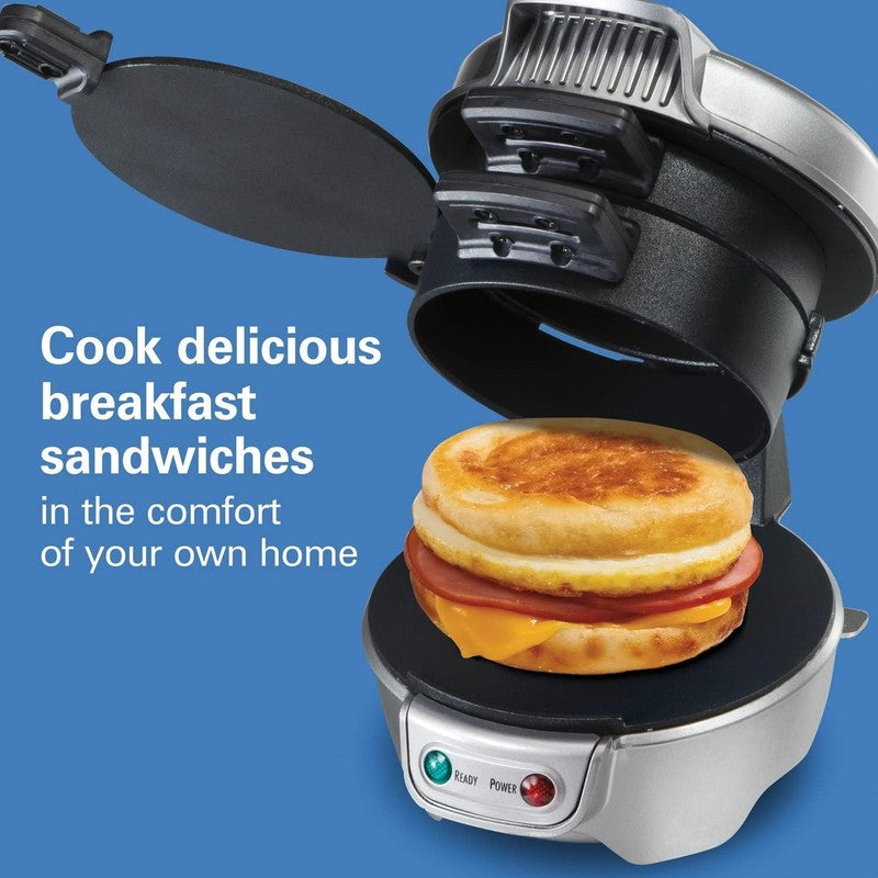 Breakfast Sandwich Maker with Egg Cooker Ring, Customize Ingredients, Perfect fo2