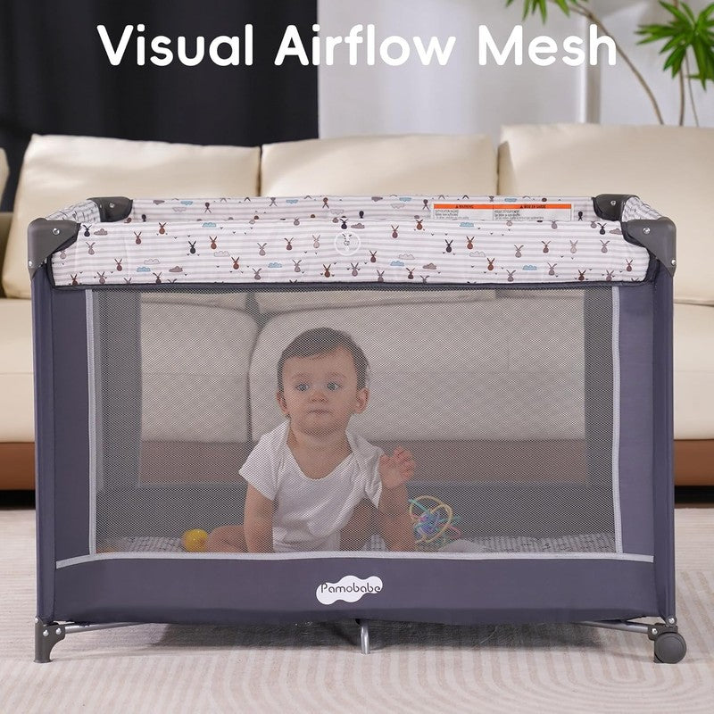 Pack and Play with Bassinet, Portable Playard for Baby3