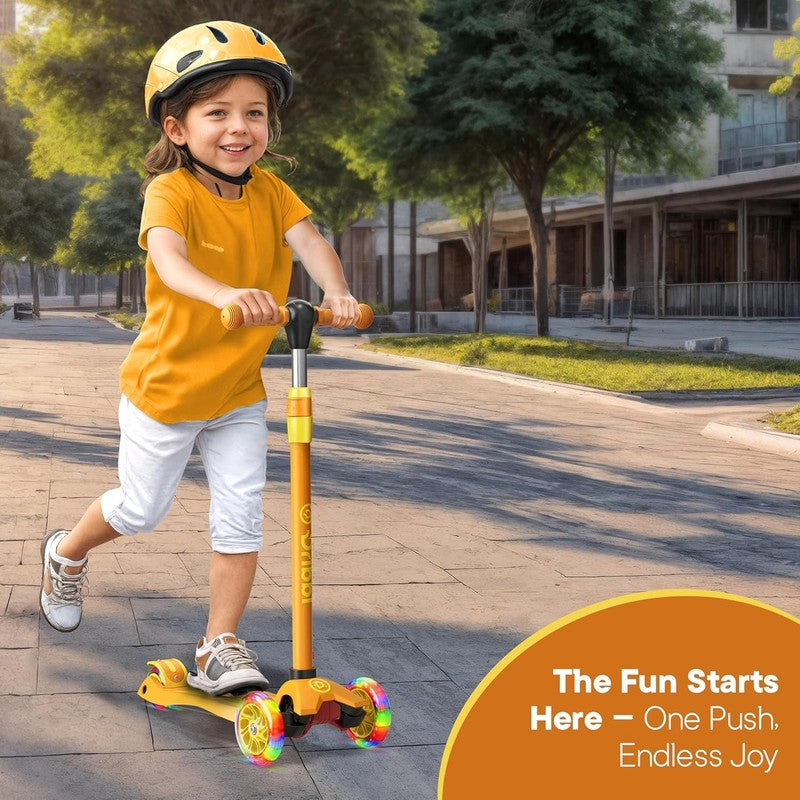 3 Wheel Kids Scooter Lean to Steer Adjustable Handlebar Wide Deck Orange1