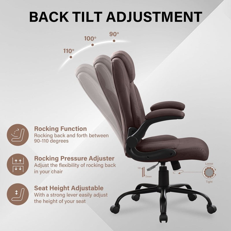 Leather Office Chair, Big and Tall Office Chair 400LBS Wide Seat Ergonomic Compu3