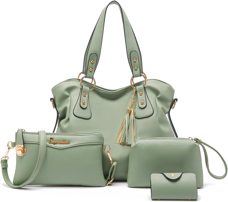 Women Fashion Handbag Set 4PCS Shoulder Bag Satchel Hobo Tote Purse8