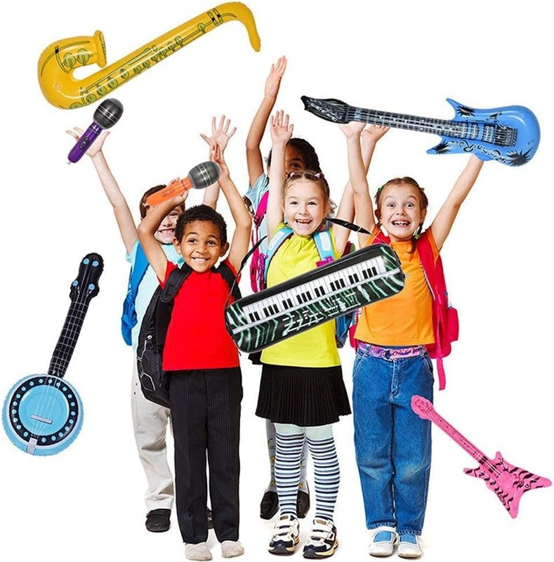 Inflatable Rock Star Toy Set, 30 PCS 80S 90S Party Decorations Inflatable Party 8
