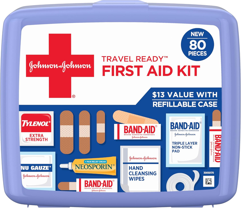 BAND AID Travel Ready First Aid Kit 80 Piece Home Car Camping Emergency11