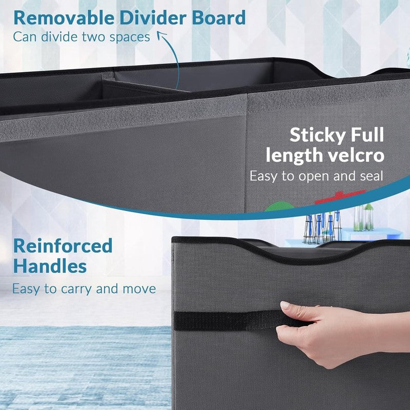 Toy Box Chest Collapsible Kids Storage Bins Organizer Boxes Extra Large Gray3