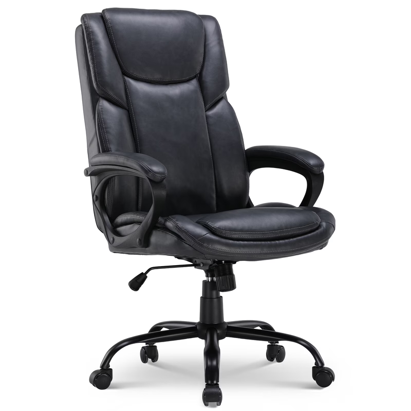 Executive Ergonomic High Back Leather Home Office Desk Chair, Gray0
