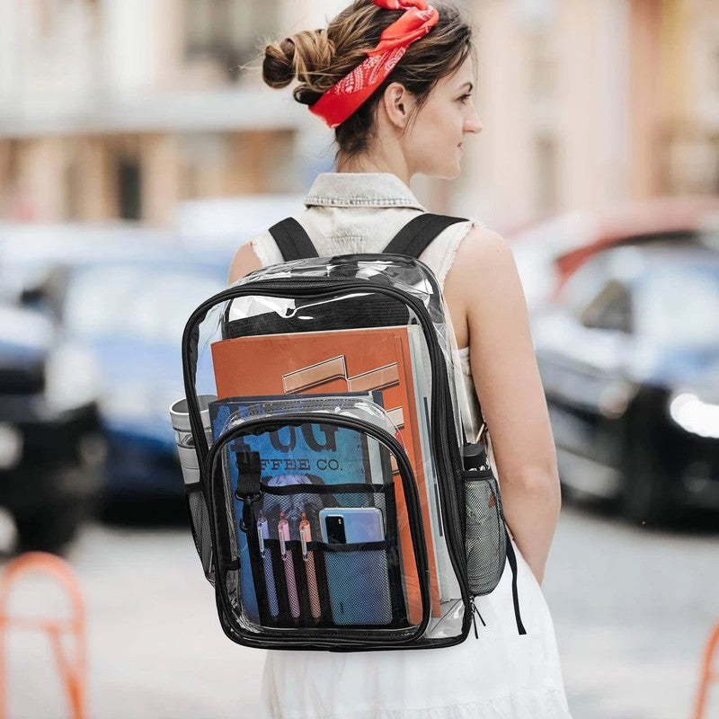 Heavy Duty Clear Backpacks Large Capacity Transparent Waterproof Backpacks for S2