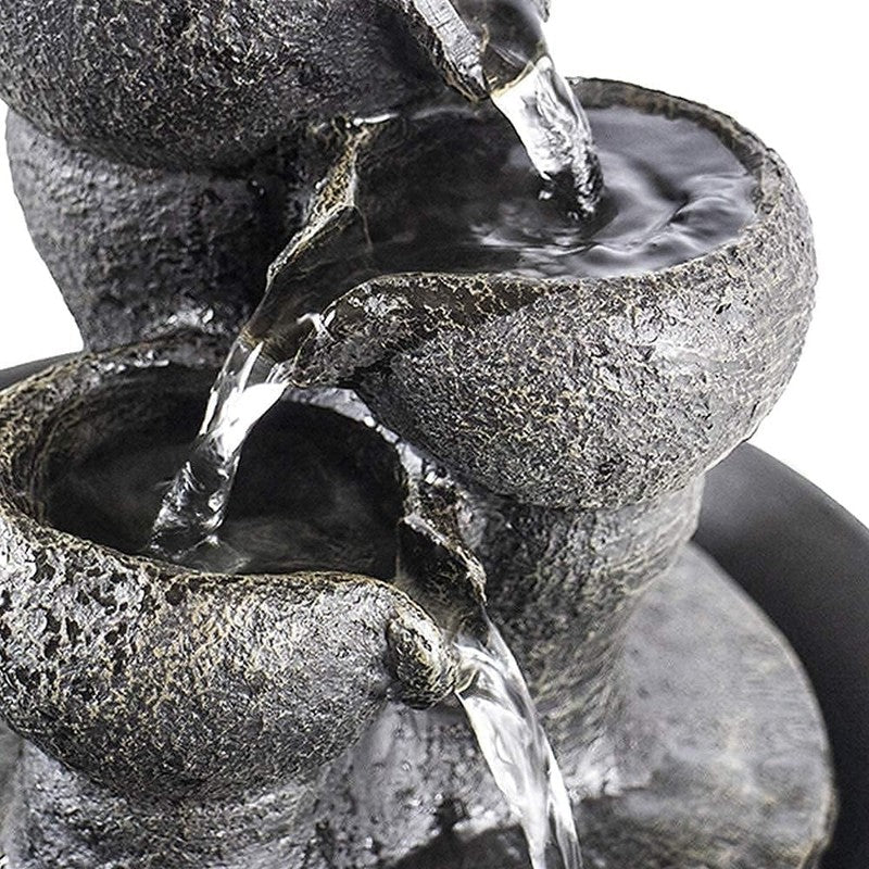 3-Step Tabletop Waterfall Fountain LED Modern Office Desktop Decor7