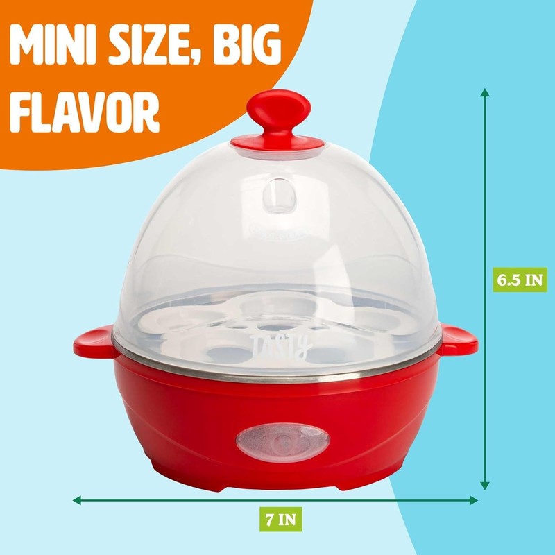 Mini Rapid Egg Cooker 5 Egg Capacity, Auto Shut Off, Red Color3