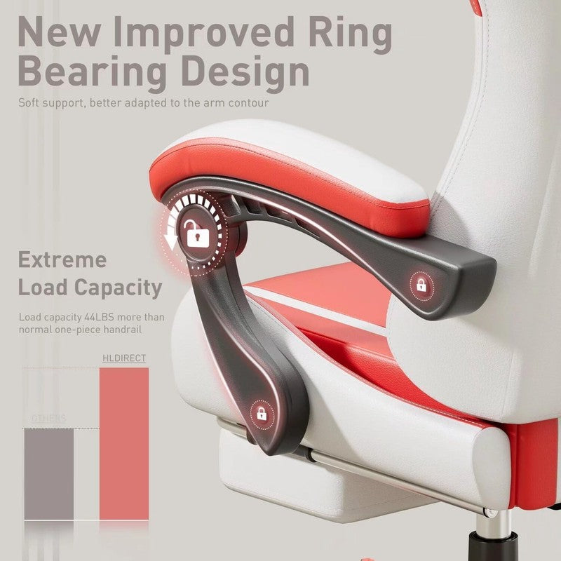 Gaming Chair with Pocket Spring Cushion, Gamer Chair with Lumbar Massage, Gaming5