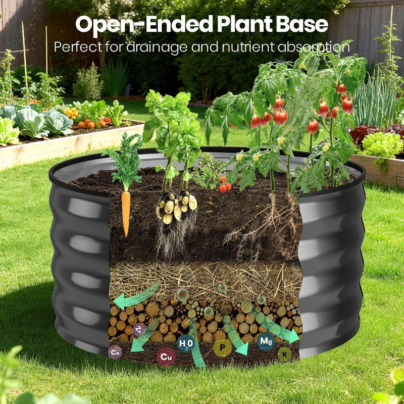 Raised Garden Bed Outdoor, 2Pcs 2X2X1Ft Metal Raised Beds Kit for Backyard, roun2