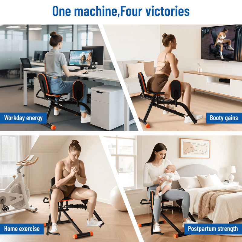 Home Gym Hip Abductor Machine Glute Leg Trainer 6-Level Resistance 440lb Max8