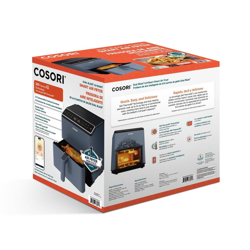 Dual Blaze 6.8Qt Ceramic Coating Smart Air Fryer Blue9