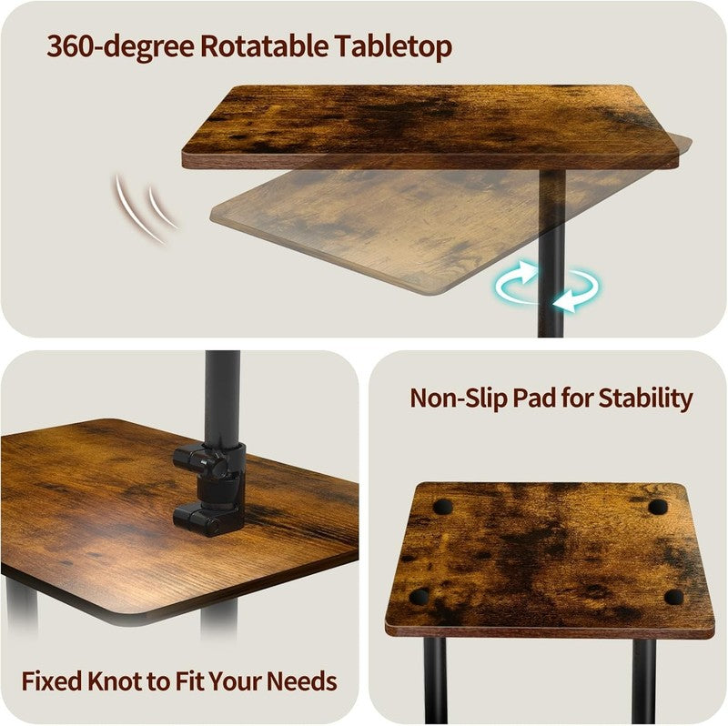 2-Pack Swivel Side Tables Adjustable End Tables with Shelf Small Spaces4