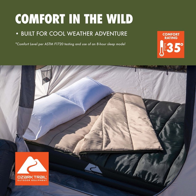35°F Doublewide Sleeping Bag – Extra-Wide Outdoor Sleeping Bag for Camping1