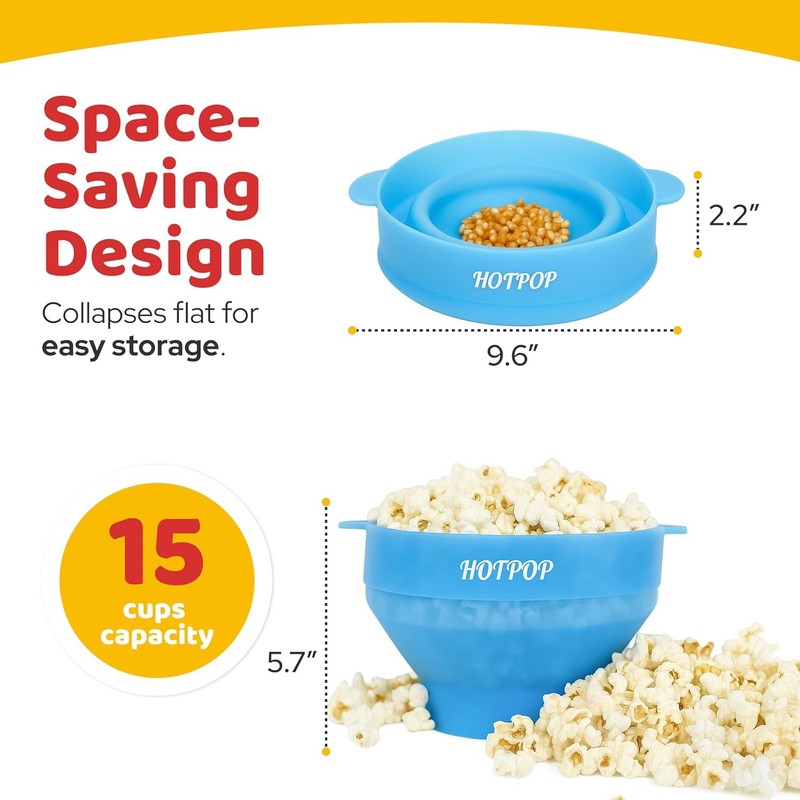 The Original  Microwave Popcorn Popper, Silicone Popcorn Maker, Collapsible Bowl1