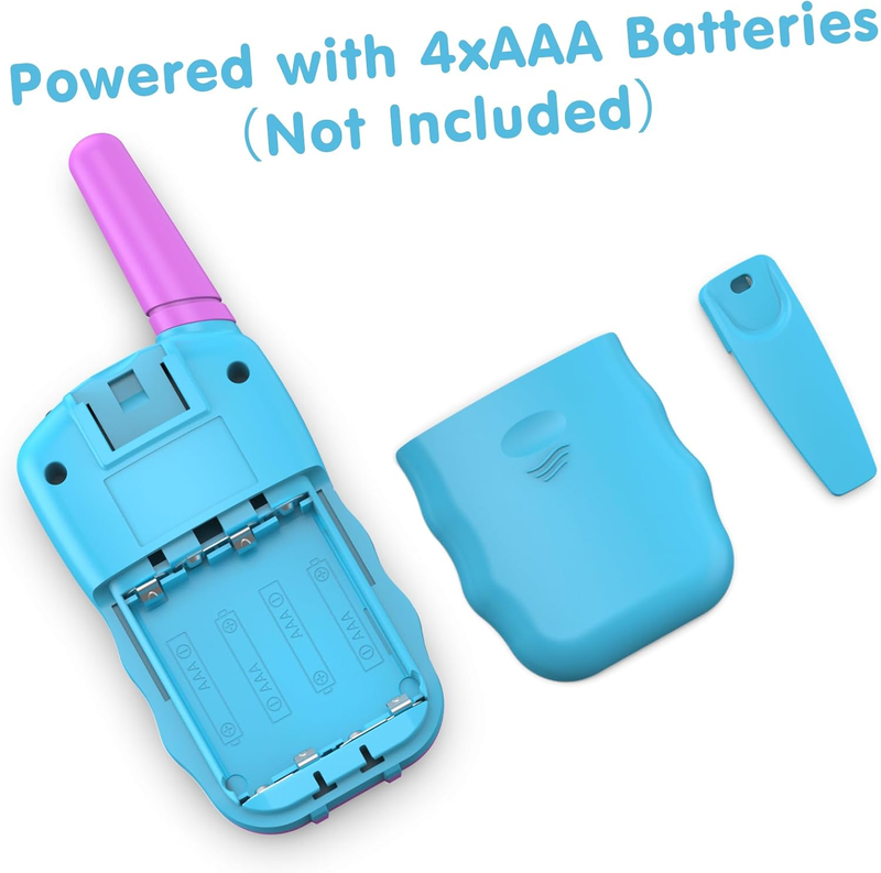 Purple Kids Walkie Talkies 22 Channel 2 Way Radio 3 Mile Range LCD Flashlight1