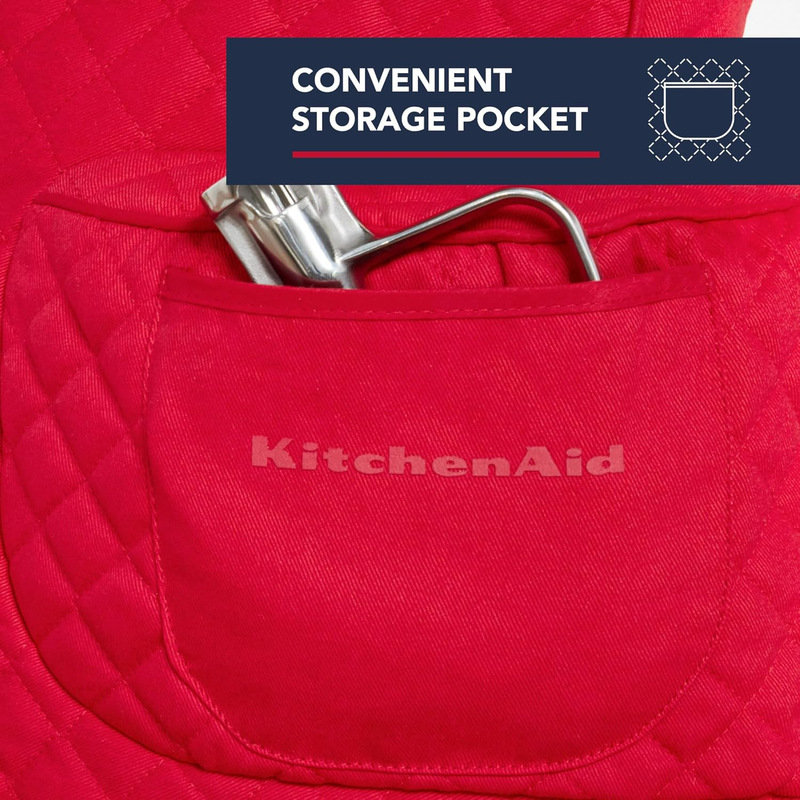 KitchenAid Tilt Head Stand Mixer Cover Quilted Cotton Storage Pocket Red3