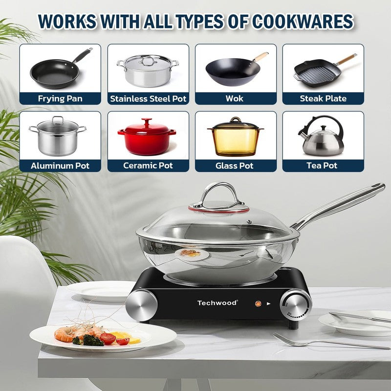 Infrared 7.1” 1 Coil Black Countertop Burner2