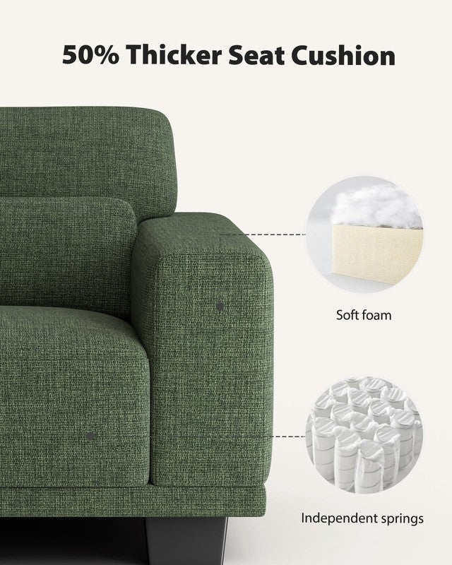 40" Oversized Accent Chair, Linen Upholstered Armchair with Washable Covers & Pi4