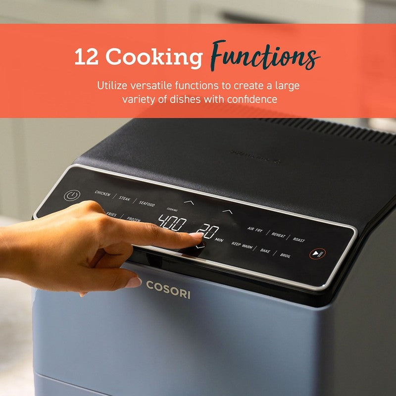 Dual Blaze 6.8Qt Ceramic Coating Smart Air Fryer Blue3