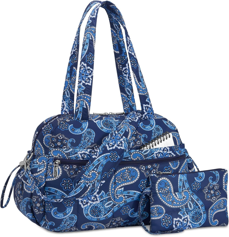 Travel Duffel Bag Women Puffer Gym Weekender Wet Pocket Carry On Bandanna7