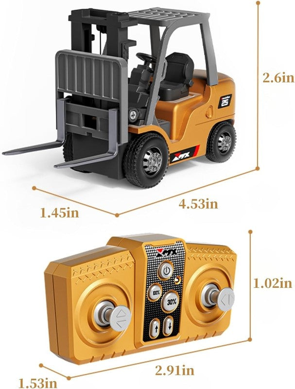 1:64 RC Forklift Toy – 7 Channel Mini Remote Control Truck with Lights & Sounds1