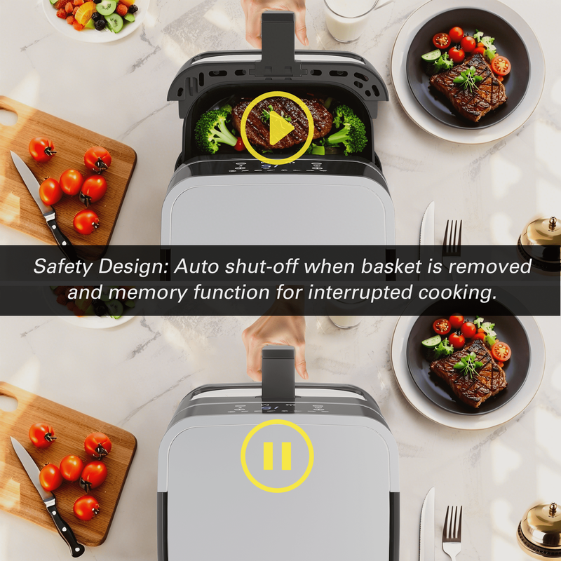 5.2QT 8-in-1 Air Fryer, 400℉ Max, Digital Screen, Visible Window, Oil-Less Black2