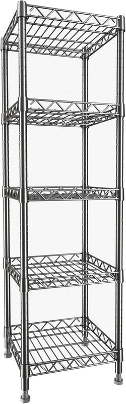 5 Tier Adjustable Metal Shelving Unit for Laundry, Kitchen, Bathroom   Black8
