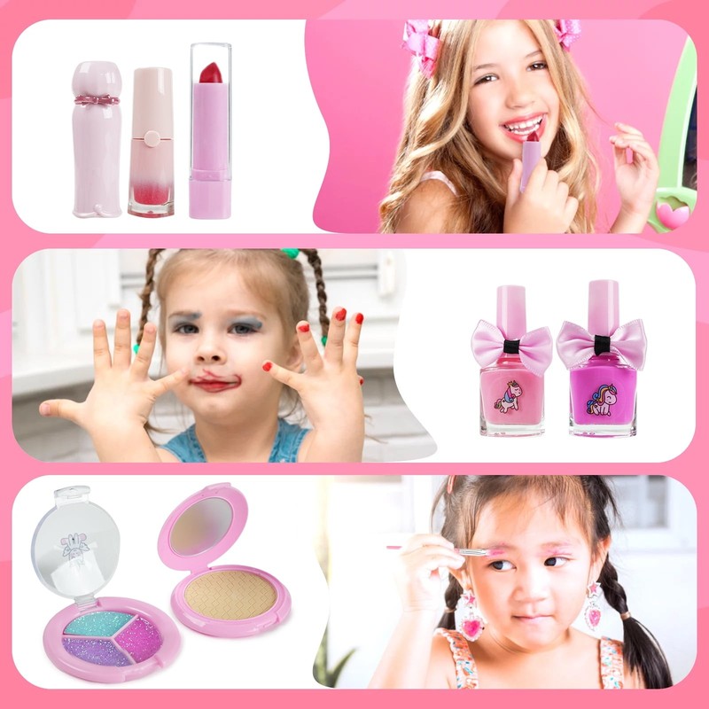 Kids Makeup Set for Girls Washable Real Cosmetic, Safe & Non Toxic Little Girl M1