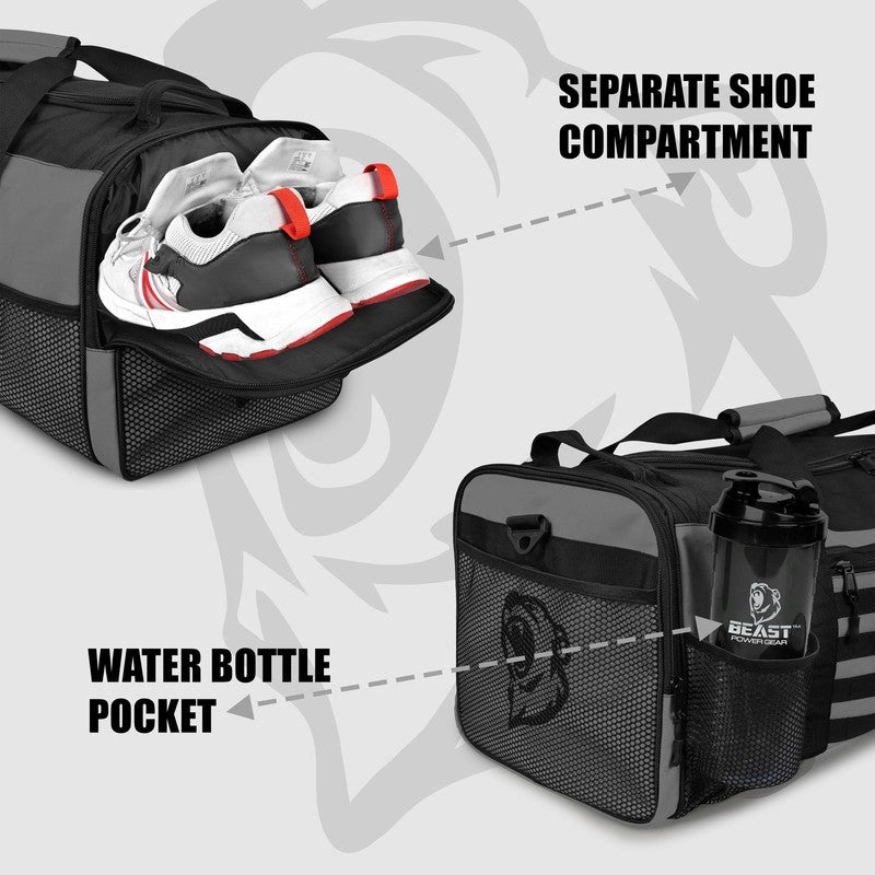 Beast Power Gear Gym Duffle Bag- Workout, Boxing, MMA, Sports Gym Bag with Shoes4